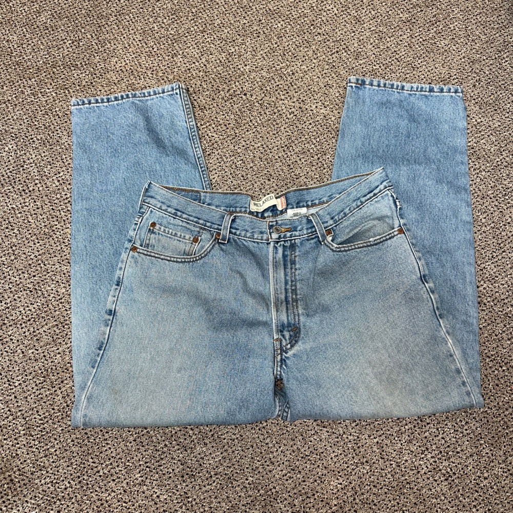 Levis 550 Relaxed Fit Jeans Mens 36x29 Light Wash Denim Blue 100% Cotton 6620